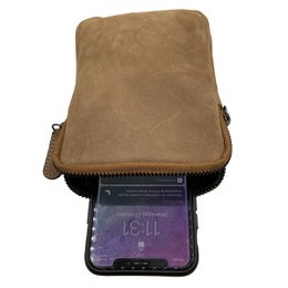 Lederhandytasche für Damen und Herren mit verstellbarem Schultergurt in 5 Farben