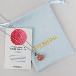 Wassermelonen Turmaline Einarmung Halskette Silber