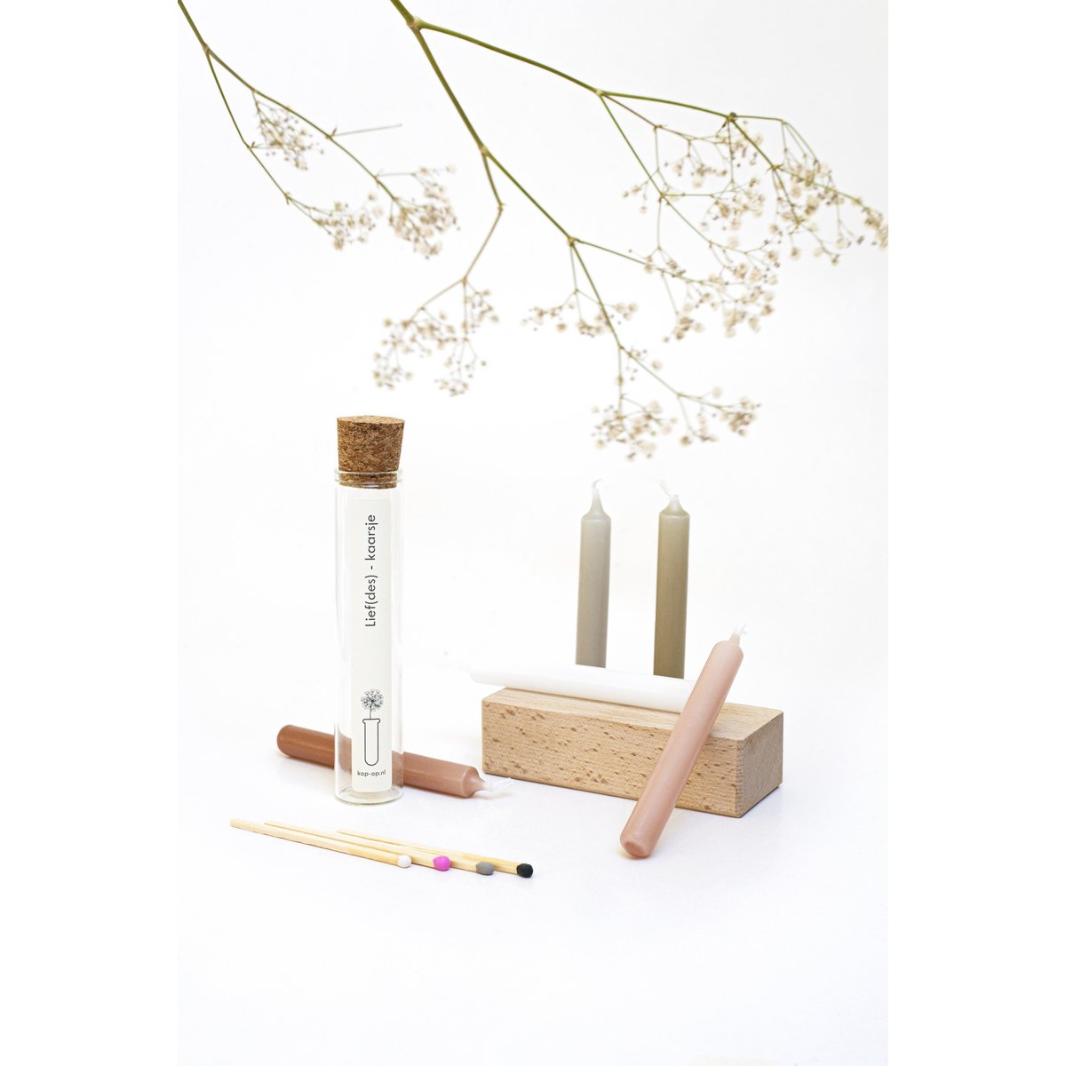 Lief(des) Candle - mini vela en tubo de vidrio