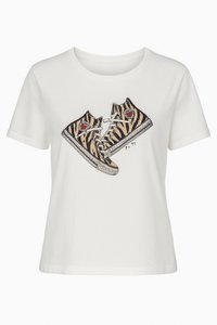 FLEXY T-SHIRT "SNEAKER" - 2 MATEN (S/M, L/XL) BLACK + WHITE
