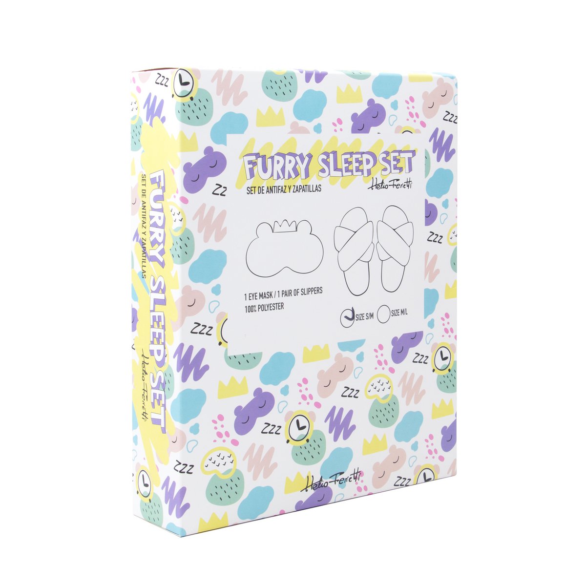 SLIPPERS AND FACEMASK PURPLE HF