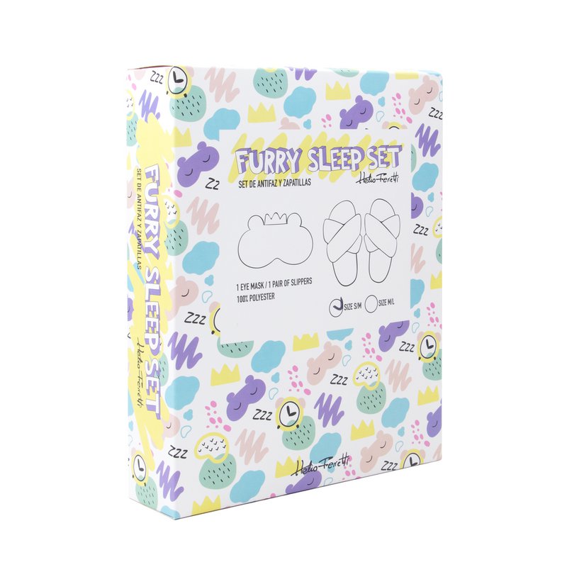 SLIPPERS AND FACEMASK PURPLE HF