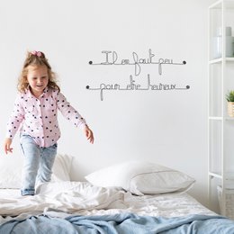 Metal Quote “It takes little to be happy”