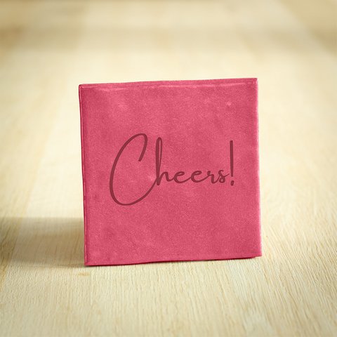 Tegeltje - Cheers! | Donkerroze | 10x10cm
