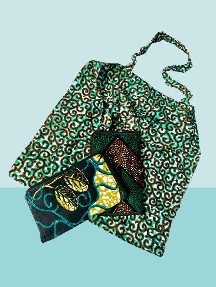 Kitenge | Opvouwbare Tas Petrol
