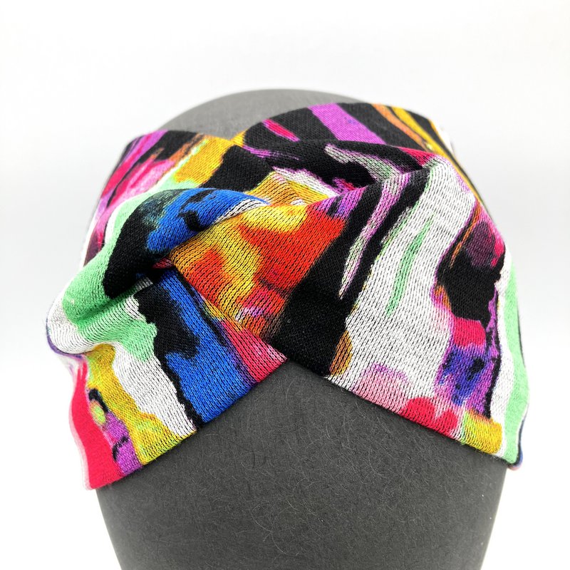Stirnband Haarband Bunt Colorblock Ponte Jersey