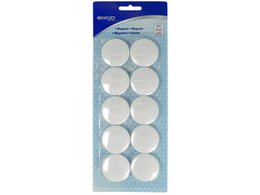 Magneet Westcott wit, pakje van 10. Ø 40mmx8,5mm, 2500g dop: 4-6 vel 80g papier