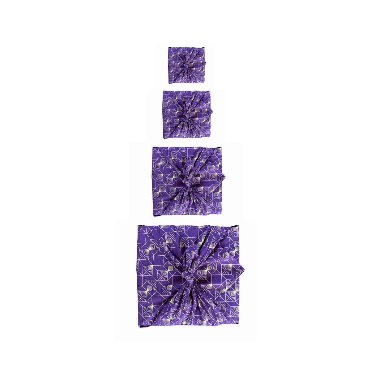 Furoshiki gaveindpakning Plum Diamonds stof gaveindpakning