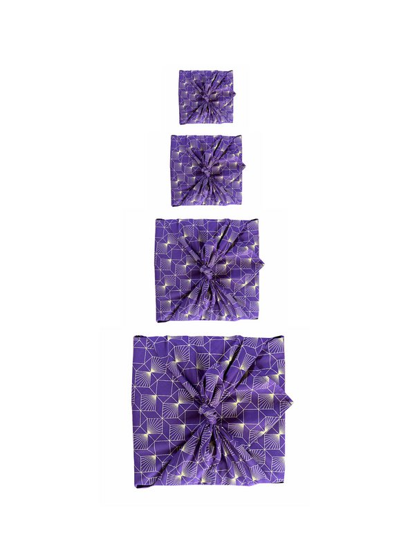 Papel de regalo Furoshiki Papel de regalo de tela con diamantes color ciruela