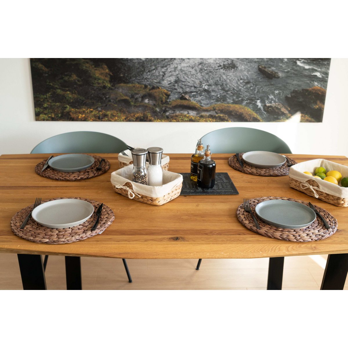 Tafelsets gemaakt van waterhyacint, ronde gevlochten - diameter van 35 cm
