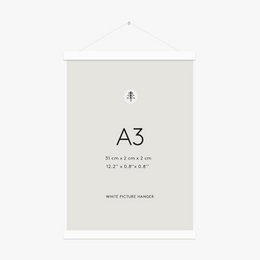 White Magnetic Poster Hanger, A3