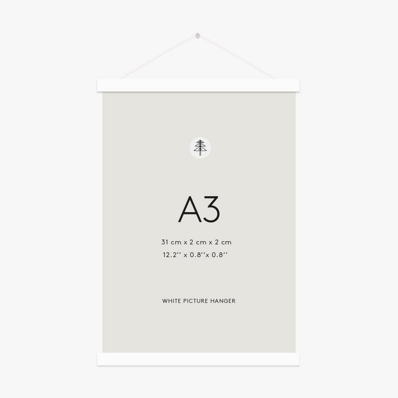 White Magnetic Poster Hanger, A3