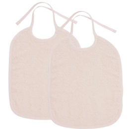Bib with tie closure terry cloth Soft Pink