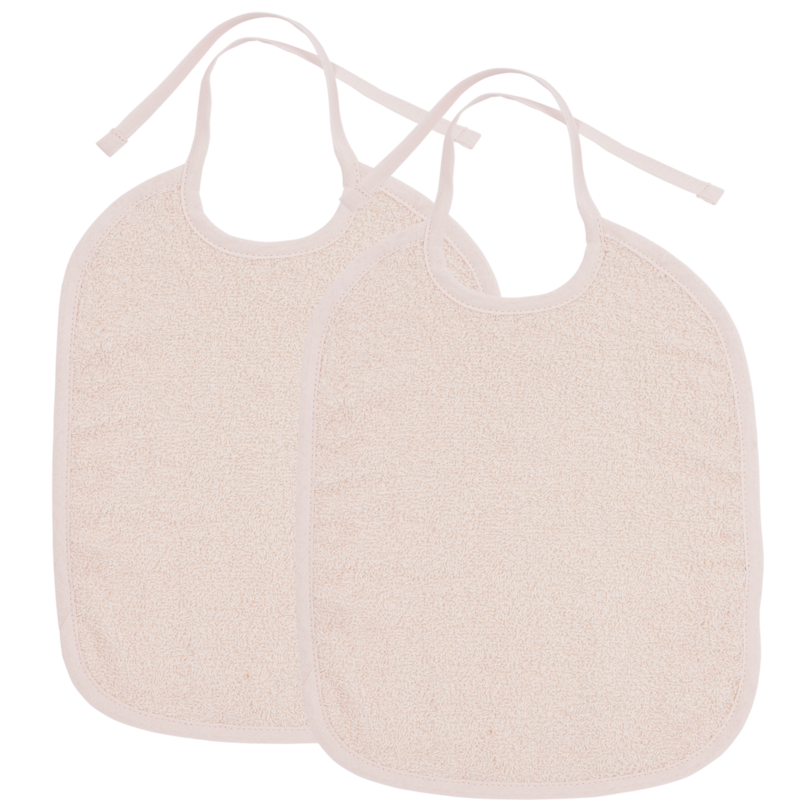 Bib with tie closure terry cloth Soft Pink