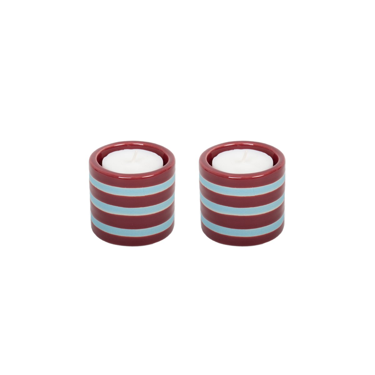 LOT DE 2 BOUGIES CÉRAMIQUE BOURGOGNE HF