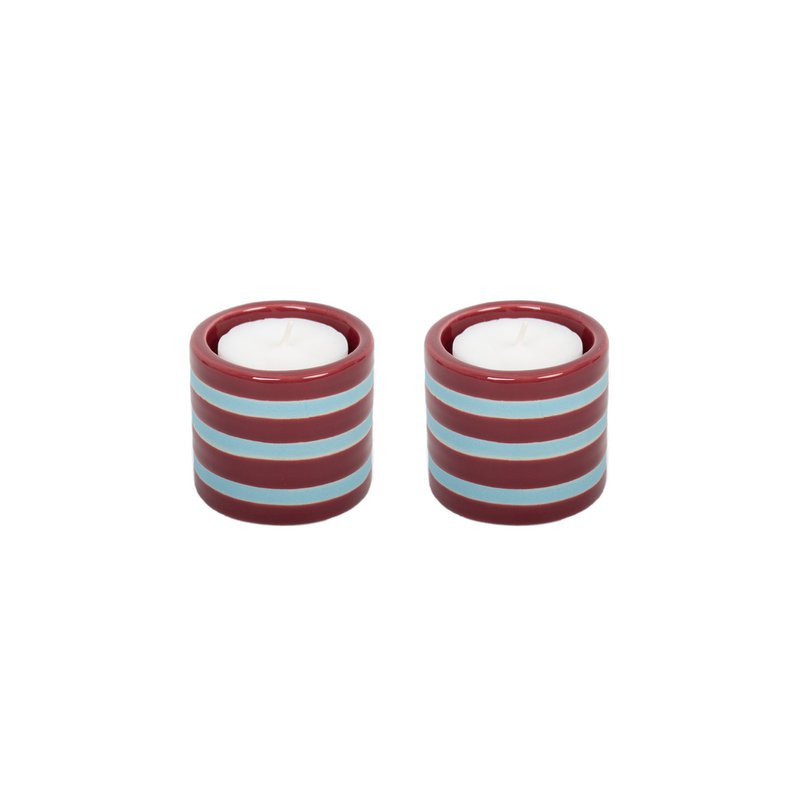 PAKKE MED 2 BURGUNDY KERAMISKE LYSEStager HF