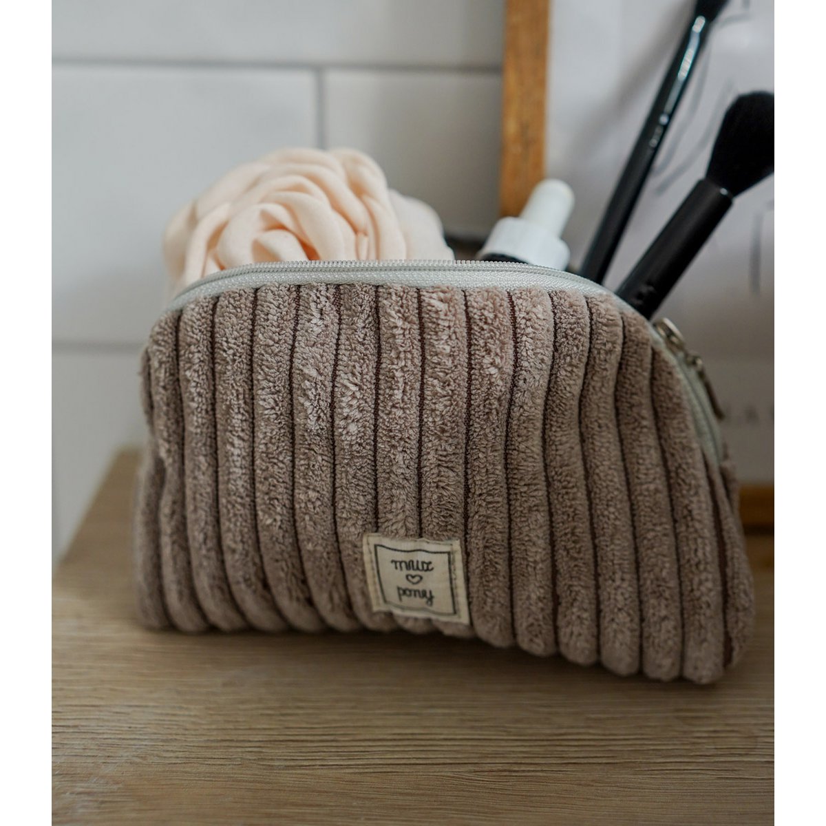 Sugar Brown - Corduroy toilettas met waterdichte binnenkant