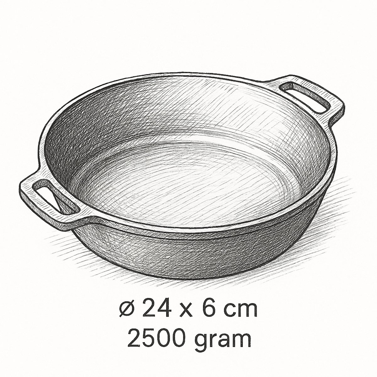 Partita para servir de hierro fundido Ø 24 x 6 cm - Pan de parrilla hierro fundido para cada barbacoa - negro