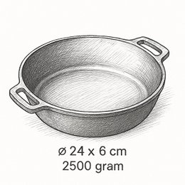 Støbejern serverer pan ø 24 x 6 cm - grill pan støbejern til hver grill - sort