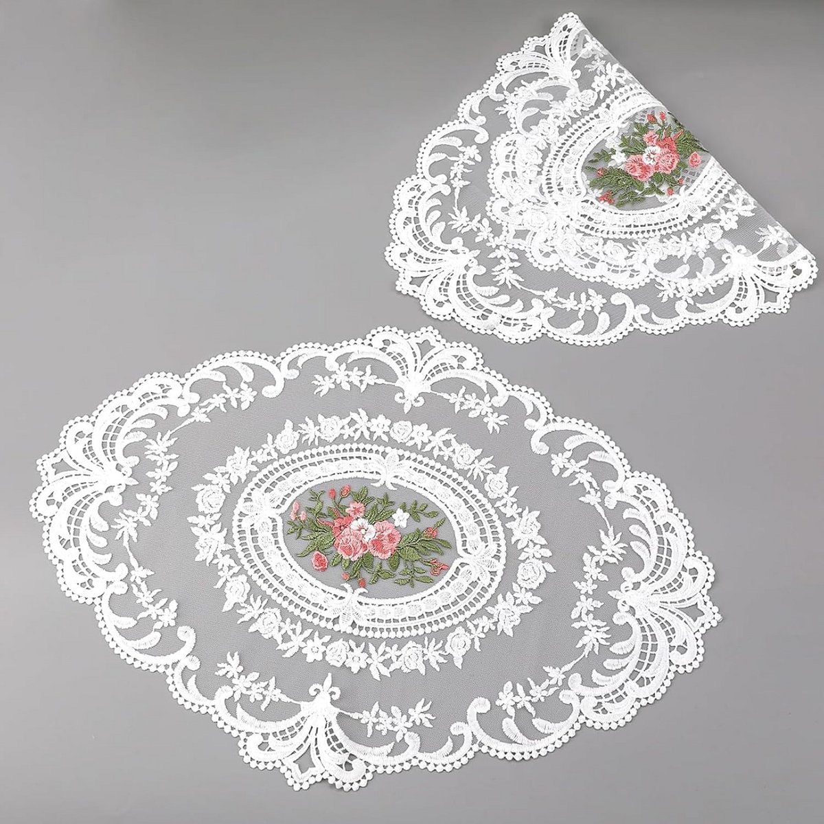 Round Table Mats – Vintage Lace Cotton – 2 Pcs Set