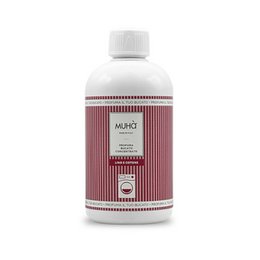 Laundry perfume in a 400ml bottle with a white and red label. The product is called "LINO e COTONE" and is part of the MUHA Laundry Perfumes line.