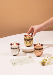 Portavelas | Regalo de velas de té de metal hechas a mano | Juego de 3