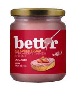 Strawberry Cashew Spread with No Added Sugar, organic, Bett'r, 250g