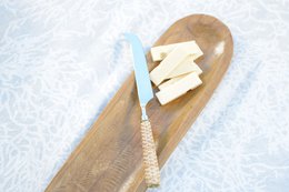 Plateau décoratif long ovale en bois 50x13x3cm
