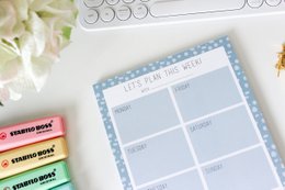 Plan This Week - A5 notitieblok (blauw)