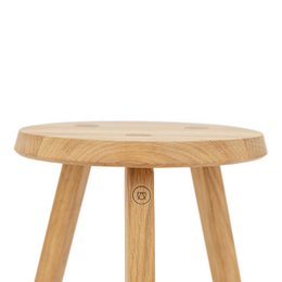 Eleganter Hocker »Lia« aus Eichenholz in Honigoptik veredelt