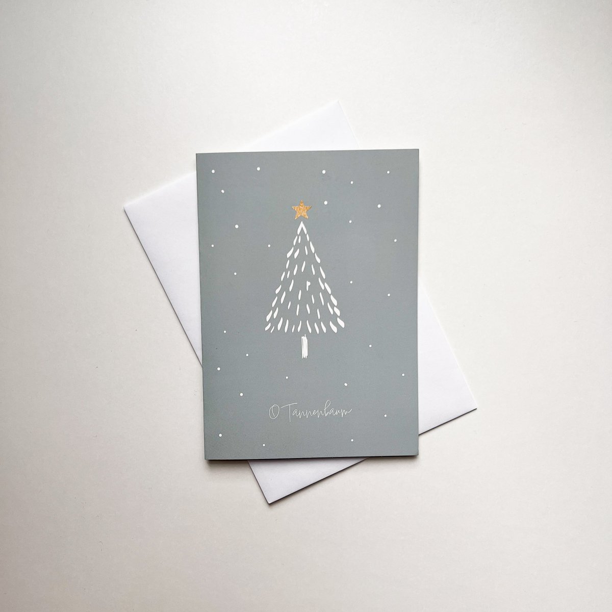 Christmas card O Christmas tree with envelope
