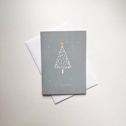 Julekort O juletræ med kuvert