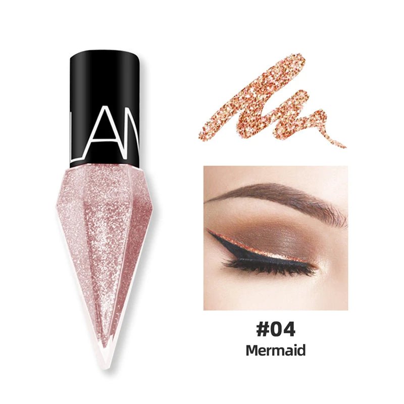 Nieuwe professionele glanzende eyeliners cosmetica voor vrouwen pigment zilver rose goud kleur vloeibare glitter eyeliner goedkope make-up
