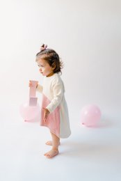 Long sleeve sweater dress in natural mauve color, made of 100% GOTS certified organic cotton, available in sizes 80, 86, and 92 for kids.