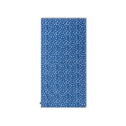  Blue cotton beach towel with a leopard print pattern, measuring 135 x 65 cm.