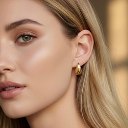 Goccia Bold – Boucles d'oreilles lobe goutte dorées