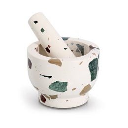 Mortar & pestle set, terrazzo