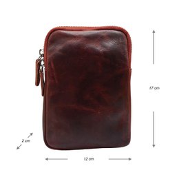 Lederhandytasche für Damen und Herren mit verstellbarem Schultergurt in 5 Farben