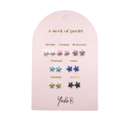 Box of 7 Earrings — Starfish Poetry Week - English