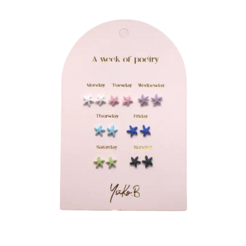 Schachtel mit 7 Ohrringen – Starfish Poetry Week – Englisch
