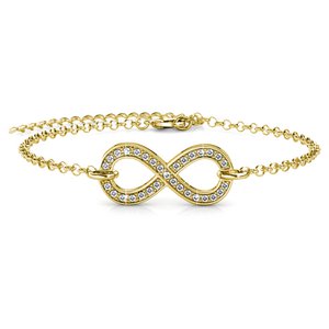 Infinity Eight - gold and crystal bracelet