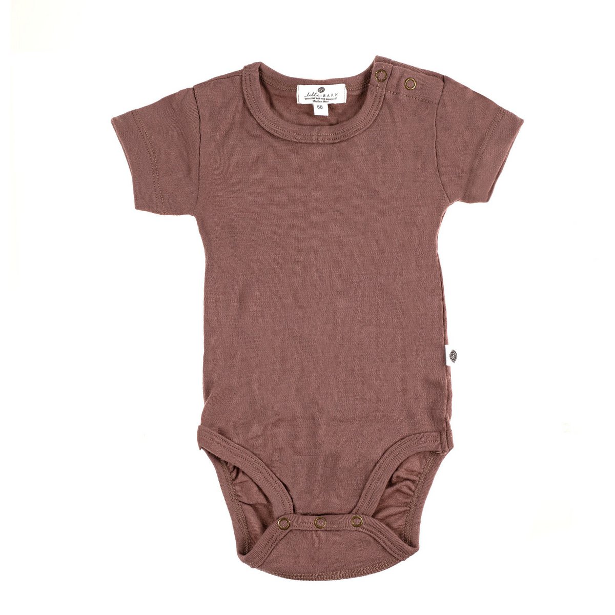 Body en laine manches courtes – Laine Mérinos – Twilight Mauve