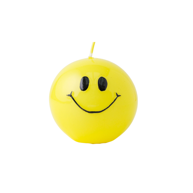 Smiley Kaars – 7,5 cm – Heißes Gelb