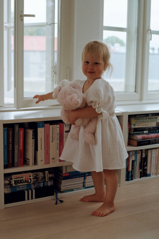 TISU mini-me children's summer dress, Pearl White