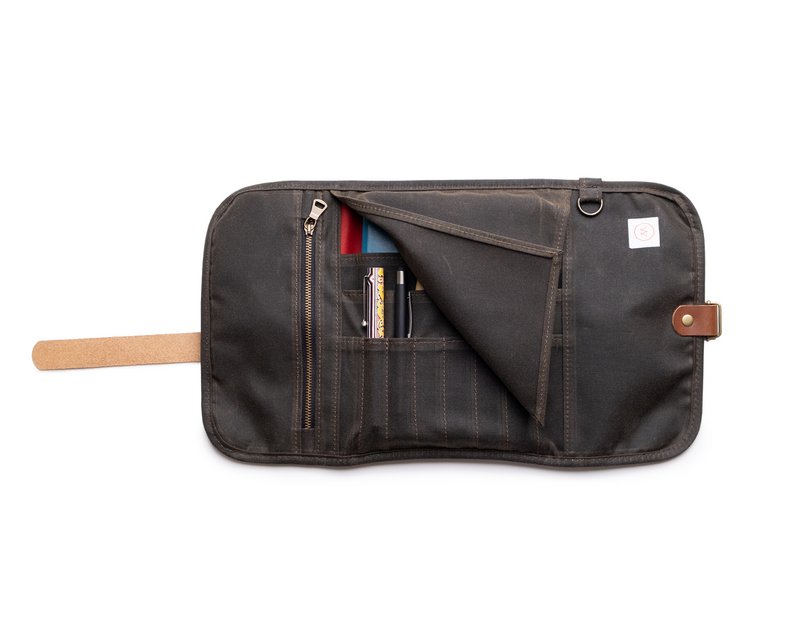 Voksed lærred pen rulle til forfattere, tidsskrift Roll Case, Stationery Shop, Art Store