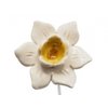 Daffodil flower ceramic white / yellow 4.5cm