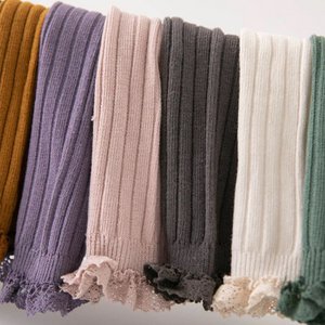 Ribbed Knee Socks with Lace