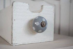 Grey furniture knob with dots 4 cm Isabelle Rose