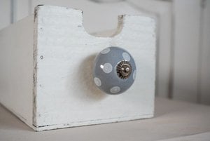 Grey furniture knob with dots 4 cm Isabelle Rose