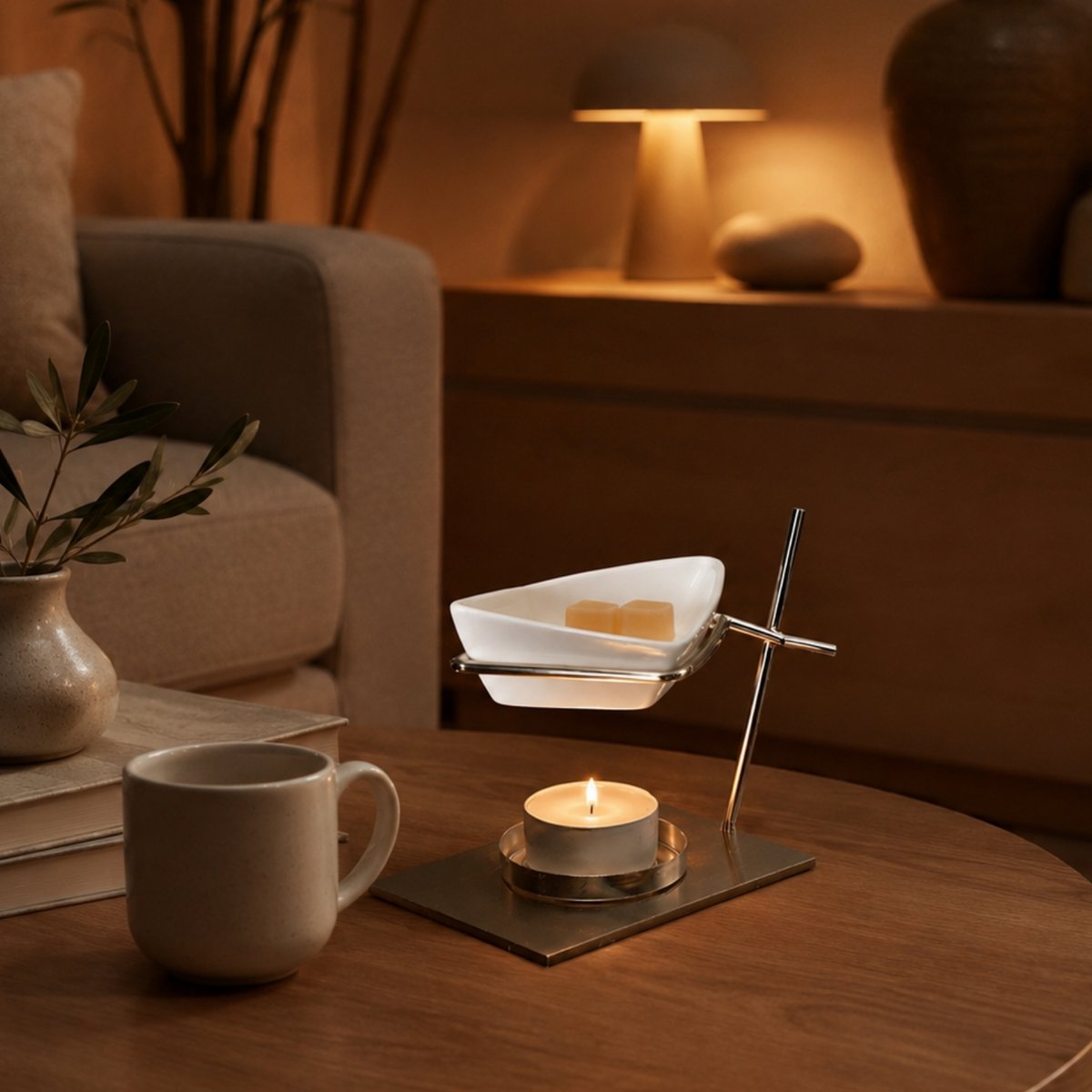 Perfume Burner Inspiration Series – Sailor – Ceramic and Metal Candle Holder – Original and Modern Design – Essential Oils, Scented Waxes – Decoration Idea